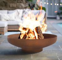 Brasero de jardin moderne en acier Corten, foyer extérieur à bois, patine rouille, barbecue, brasero de patio, aménagement paysager, taille personnalisée