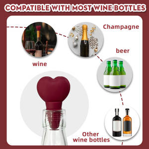 Tapones de Botella de Vino de Silicona en Forma de Corazón, Material de Grado Alimenticio Libre de BPA, Se Adapta a la Mayoría de las Botellas de Vino, Ecológico, Duradero y Fácil de Limpiar - Product Image 2