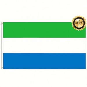Drapeaux de Sierra Leone en gros 3x5 pieds, en polyester 68D/100D, personnalisables pour toutes les nations, livraison rapide d'un fournisseur fiable - Product Image 3