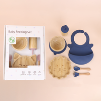 Bavoirs bébé en silicone platine imperméables avec grande poche attrape-aliments, légers et confortables, en bambou, pour l'alimentation et le sevrage des bébés