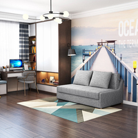 Canapé-lit pliable de 3 places en tissu, meuble de Salon, de rangement, gris
