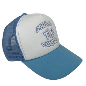 Casquettes bleues Y2K de haute qualité pour femmes, casquettes de camionneur avec logo personnalisé, broderie en mousse, casquette à 5 panneaux avec dos en maille, casquette bicolore, gorras de luxe - Product Image 5