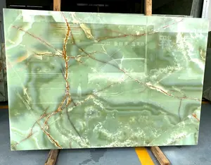 Proveedor Chino de Azulejos de Ónix Verde Natural Pulido para Mesas, Mármol Verde Jade, Mármol Ónix, Azulejos y Losas de Mármol Araña - Product Image 1