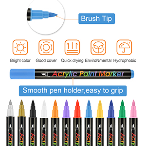 12 màu sắc Acrylic sơn bút thiết lập, lingiftin nước dựa trên sơn đánh dấu, vẽ bút vừa tip, không độc hại, đa sử dụng - Product Image 5