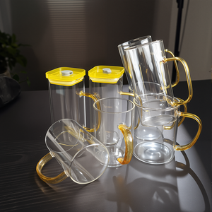 Tasse en verre borosilicate résistant à la chaleur avec manchon en silicone-Protection anti-brûlure - Product Image 5