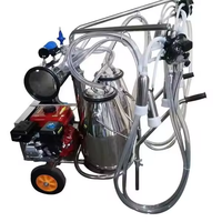 Vache et Chèvre Cluster Portable SS 304 Double Seaux Électrique Cuivre Moteur Pompe À Vide Machine À Traire