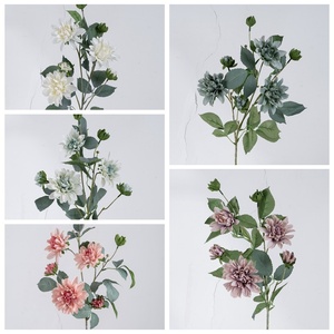 Flores artificiales decorativas Ins de estilo japonés, mayorista de Bodas de Dalia pequeña, plantas verdes, fabricante transfronterizo - Product Image 4