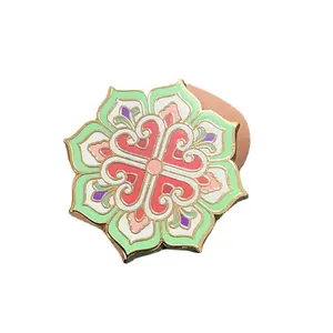 Design Own Logo Factory High Quality Gold Hard Plated Colorful Flower Generous Lapel Pin