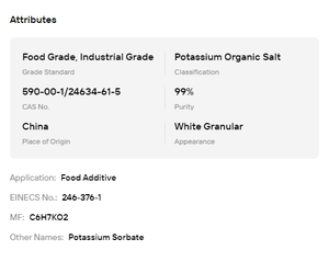 Sorbato de Potasio Granular al 98% Mínimo |   Conservante de Grado Alimenticio y Cosmético – Conservante de Alta Eficiencia para Productos de Cuidado Personal Diario - Product Image 6