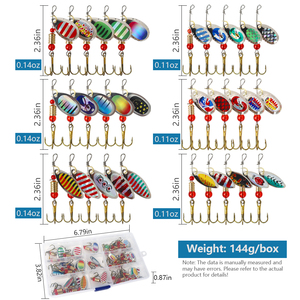 LUSHAZER 30 Pièces/Ensemble Leurres de Pêche Kit Spinnerbait avec Boîte Cuillère Métal Artificielle <span class=keywords><strong>pour</strong></span> Achigan <span class=keywords><strong>Truite</strong></span> - Product Image 2