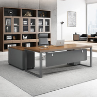 Bureau d'ordinateur moderne simple, style industriel contemporain, luxe, panneau en bois, bureau en forme de L, durable, facile à assembler
