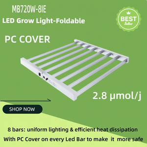 عرض ترويجي: مصباح نمو LED قابل للطي وقابل للتعتيم بـ 8 قضبان، 2.8 ميكرومول/جول، غطاء بلاستيكي مقاوم للصدمات، بيع بالجملة من المصنع لزراعة النباتات - Product Image 2