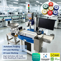 Marquage laser automatique UV de codes QR pour bouchons de bouteilles, système de codage traçable avec alimentation automatique et rejet des défauts
