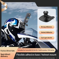 Accessoires pour caméra d'action, support de fixation pour casque avec base adhésive flexible et logo imprimable pour Osmo 360 Shadowstone X5