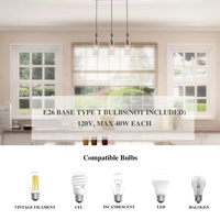 Lustre rectangulaire unique à 3 lumières avec accents en bois Suspension en verre pour salle à manger