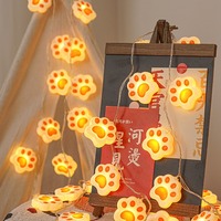 Guirlande lumineuse LED Cat PAWS, longueur 3 m, éclairage décoratif à piles pour fêtes de fin d'année et décorations d'anniversaire