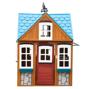 Outdoor Kids Play Set Wooden Play House With Kitchen Toys