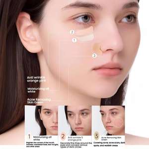 Lápiz <span class=keywords><strong>corrector</strong></span> líquido iluminador <span class=keywords><strong>de</strong></span> Color salmón para mujer, placa <span class=keywords><strong>de</strong></span> enmascaramiento <span class=keywords><strong>de</strong></span> tres colores para cubrir manchas faciales y <span class=keywords><strong>ojeras</strong></span> - Product Image 4