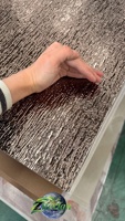 Élégant panneau mural intérieur pour villa en placage de bois de bambou carbonisé avec film PET métallique argenté, facile à installer, 5mm/8mm