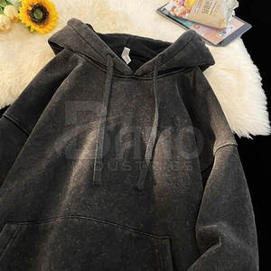 Sudaderas con capucha desgastadas para hombre de calidad premium Nuevo diseño 100% algodón Logotipo personalizable para la temporada de otoño - Product Image 2