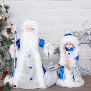 Sıcak satıcı ayakta yeni yıl noel süslemeleri ev süsleme için Ded Moroz ve şarkı dans mavi kar Maiden müzik ile