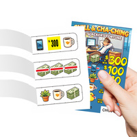 Boletos de raspar personalizados con 3 ventanas, con diseño de oficina, para juegos de lotería y juegos de despegar, tarjetas de juego tipo 'Break Open'