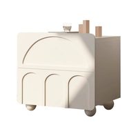 Table de chevet style crème, blanc, minimalisme moderne, panneau multifonctionnel, petit meuble de rangement pour chambre à coucher