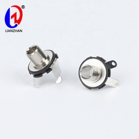 6.35mm 1/4 inci 3 Pin perak Mono Input gitar Jack jenis Solder konektor TS dudukan Panel perempuan