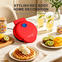 Gaufrier électrique Sokany rouge mini avec plaques antiadhésives 350W 08157