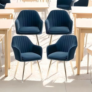 Sedie <span class=keywords><strong>da</strong></span> <span class=keywords><strong>Pranzo</strong></span> Scontate di Alta Qualità, Colorate per Arredo Casa, Design Moderno con Gambe in Metallo e Rivestimento in Velluto - Product Image 3