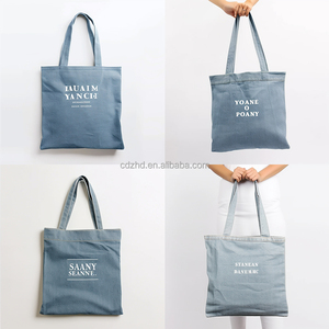 Hot Sale Design Recycle <strong>Bolso</strong> Vaquero Women Shoulder <strong>Denim</strong> Tote Bag Custom Cotton Canvas Shopping Tote Bags with Custom Printed - Product Image 5