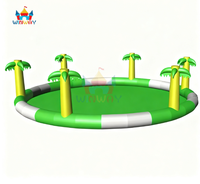 Piscine gonflable pour enfants avec toboggan et palmier, aire de jeux aquatique gonflable de qualité commerciale multi-style pour le plaisir en famille en plein air