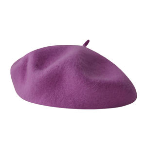Broderie de logo personnalisée Femme 100% laine Beret Boina Bérets d'hiver Chapeau Casquette Vente en gros Femme Dame Beret en laine pour hommes et femmes - Product Image 5