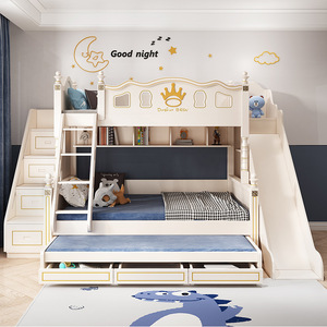 Cama <span class=keywords><strong>Literas</strong></span> de Madera Moderna y Cómoda para Niños con Cajones y Tobogán, Superventas - Product Image 2