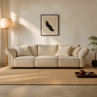 Canapé modulaire en tissu crème, canapé sectionnel droit moderne, taille personnalisée, housse amovible et lavable, sièges pour salon