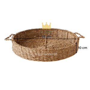 Plateau décoratif de luxe en jonc de mer fait main, centre de table, plateau écologique en paille de mer, bon prix, en promotion - Product Image 2