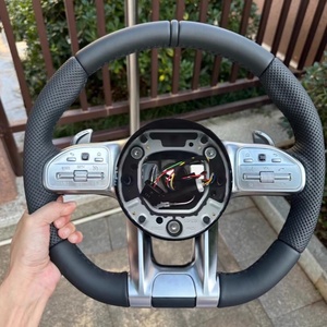 Volante in Pelle Compatibile con Mercedes AMG ClS CLA GLC <span class=keywords><strong>Classe</strong></span> A <span class=keywords><strong>E</strong></span> S C G63 C43 ML SL W202 W203 W204 W205 W206 W207 W166 - Product Image 5