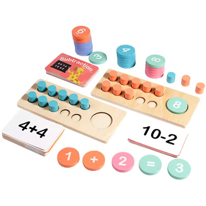Montessori toán học bằng gỗ manipulatives thiết lập lớp học tiểu học mẫu giáo Mười khung học tập số đếm trò chơi toán học đồ chơi - Product Image 4