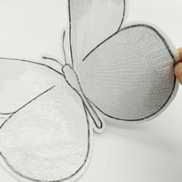 Petit quantité minimale de commande prêt à expédier Applique transfert de chaleur fer sur Patch personnalisé papillon paillettes broderie patchs