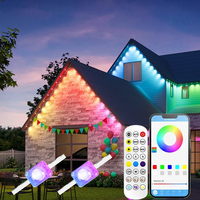 Lumière ponctuelle LED IP67, contrôle par application, installation facile, sans rail, pour extérieur, festival, décoration de jardin, bande lumineuse intelligente
