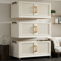 Armoire de rangement pour salon en plastique à cinq couches épaissies, grande capacité, double porte, sur pied, organisateur minimaliste