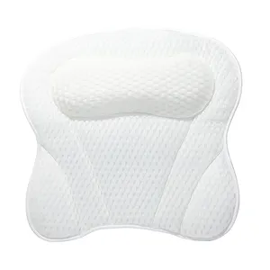 Cuscino da bagno per vasca da bagno 4D Mesh 6 ventose accessori da bagno supporta testa collo spalla Back Home Spa - Product Image 2