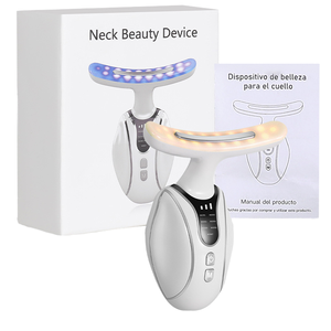 Dispositivo de Rejuvenecimiento Facial con 7 LED EMS para Eliminar Arrugas del Cuello, Recargable por USB, Equipo de Belleza con Vibración - Product Image 1