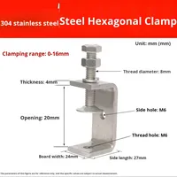 Colliers de serrage en acier inoxydable 304 de type C, de type U, pour poutres carrées, collier de serrage Tiger, pour suspendre des fils, des tuyaux en acier, collier de serrage métrique