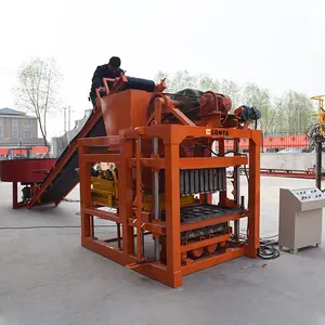 Lonta QTJ4-28 tự động Khóa liên động rỗng rắn paver khuôn Fly Ash xi măng bê tông gạch khối Máy làm để bán