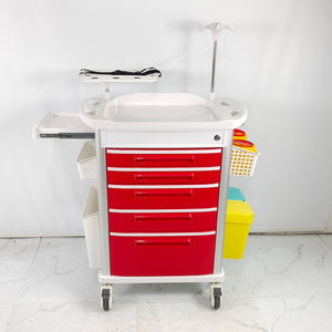 Chariot médical d'urgence en <span class=keywords><strong>plastique</strong></span> robuste et coloré pour moniteur patient, idéal pour les hôpitaux - GH Medical - Product Image 3