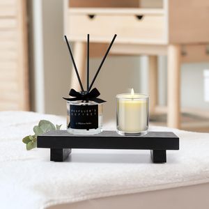 Small <strong>Black</strong> <strong>Wooden</strong> Pedestal Stand for Dish Soap Dispenser Sink Tray Storage Rack <strong>Accessory</strong> for Bathroom <strong>Kitchen</strong> Counter Tool - Product Image 6
