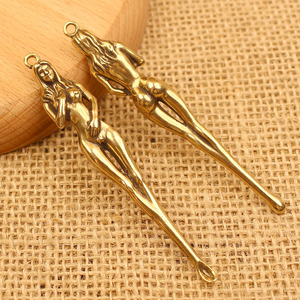 Sidaoyuan laiton déesse oreille cuillère voiture porte-clés pendentifs suspendus ornements pour hommes et femmes général Vintage cadeau Manufa - Product Image 4