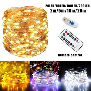 2M 20LED Fairy <strong>Lights</strong> USB 5V1A Remote Control <strong>Timer</strong> Christmas Fairy <strong>Light</strong> 8 Working Modes DIY Fairy String <strong>Light</strong> for <strong>Xmas</strong> Decor - Product Image 4