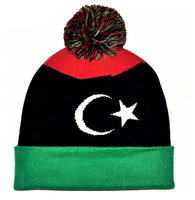 Nouveauté : Bonnet en tricot avec drapeau du Laos pour femmes et hommes, bonnet à pompon, bonnet d'hiver chaud, doux, extensible, pas cher, vente en gros personnalisée